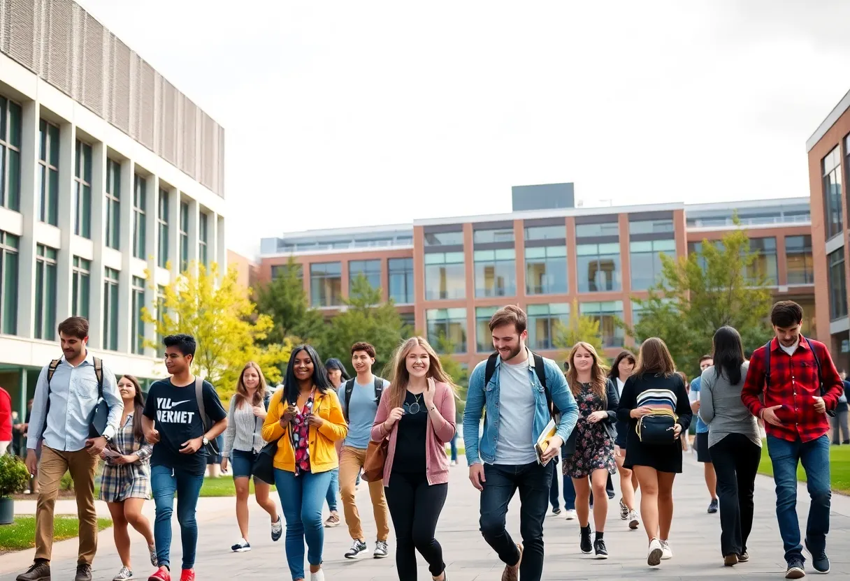 Diverse students at University of Tennessee campus