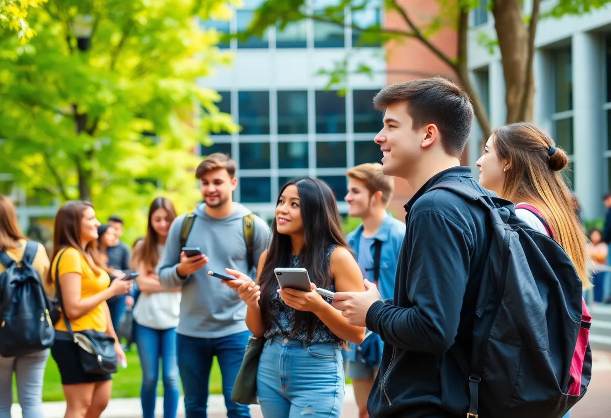 Students on the University of Tennessee at Chattanooga campus during application week