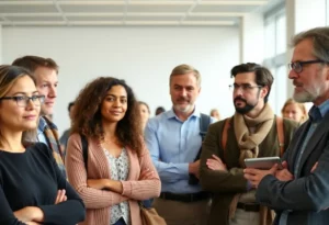 Academics discussing the importance of free speech in a university
