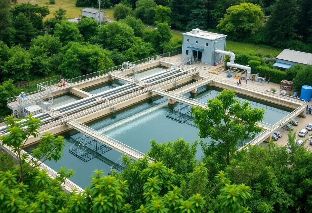 View of a modern water treatment plant in Alcoa, TN