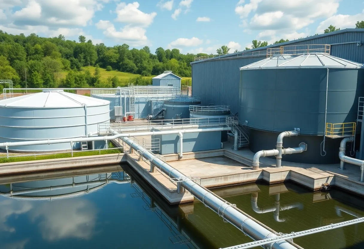 Exterior view of Alcoa Water Treatment Plant featuring modern treatment facilities.