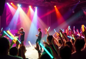 Big Time Rush performing live at the concert
