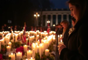 Candlelight vigil in memory of Charlie Kirk, symbolizing remembrance and reflection