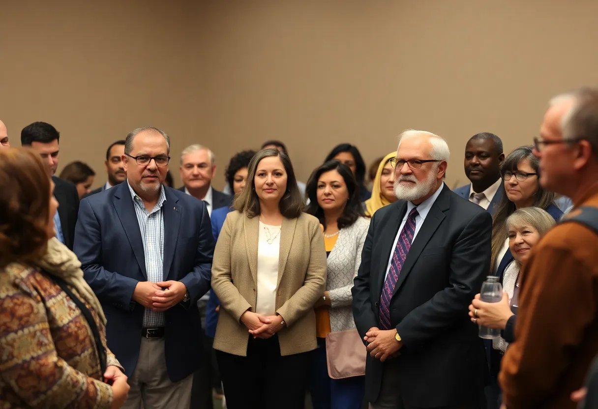 Diverse faith leaders and politicians discussing immigration policy in Nashville