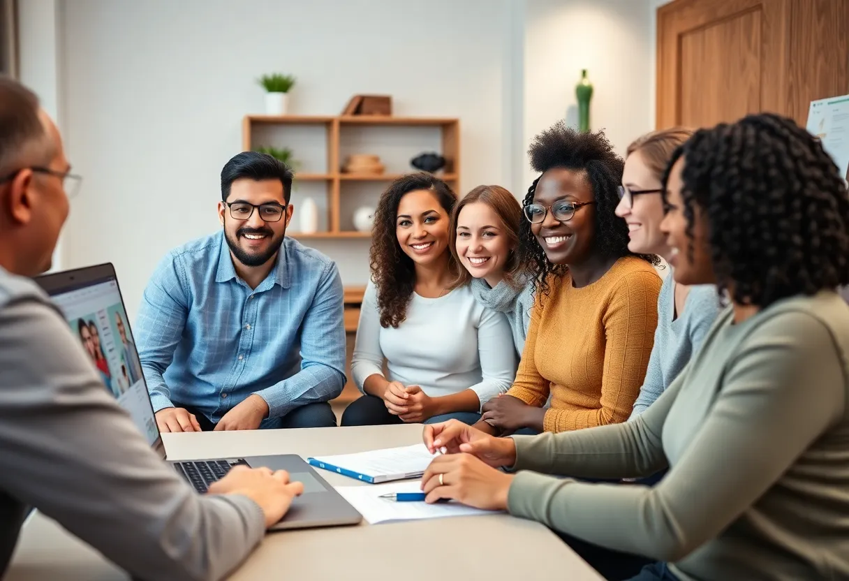 Participants engaging in an online diabetes management workshop