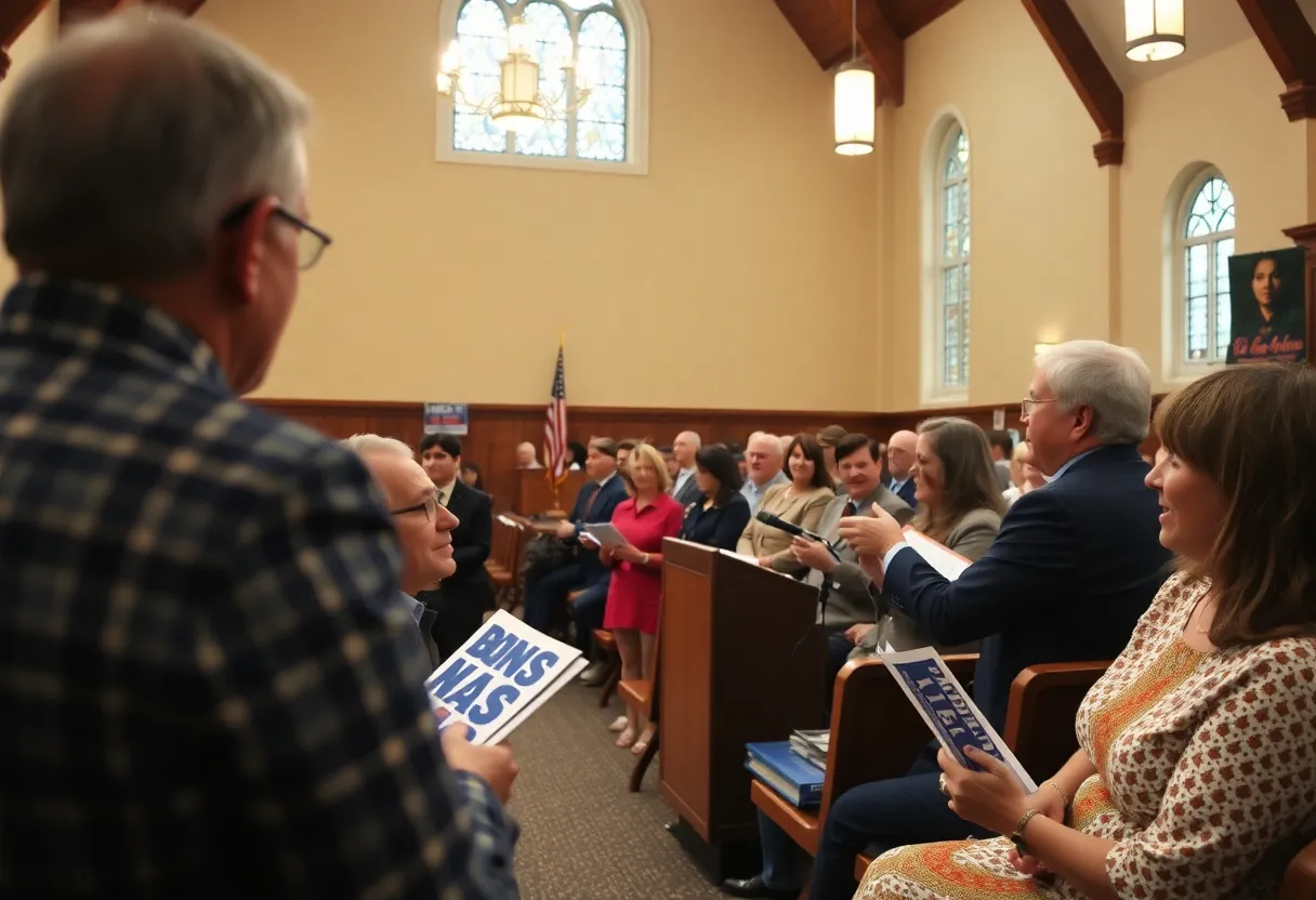 Candidates discussing local issues at a public forum in Knoxville.