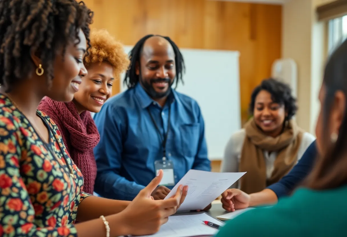 Participants engaged in a community education workshop