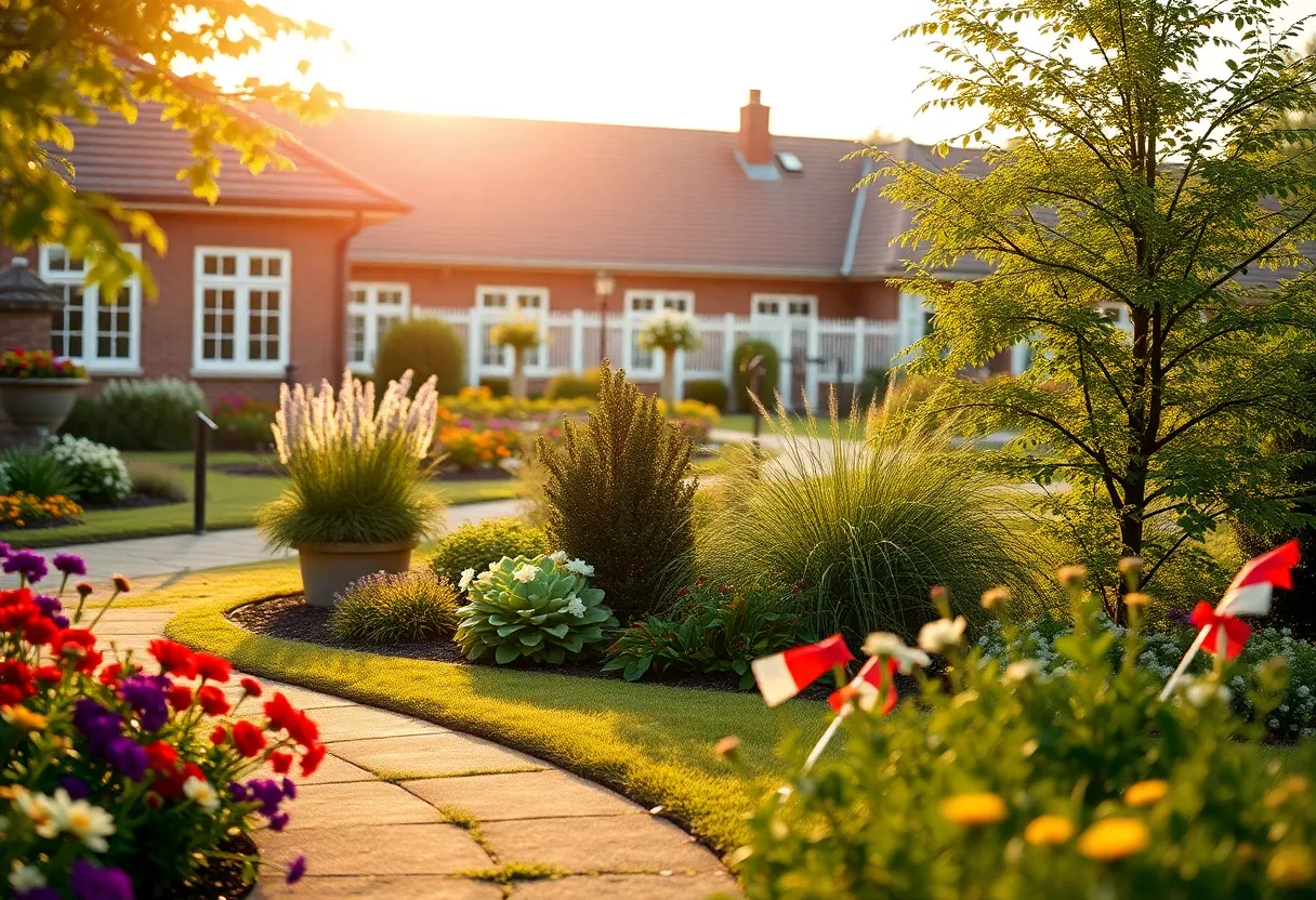 Garden in a retirement community for a tribute.