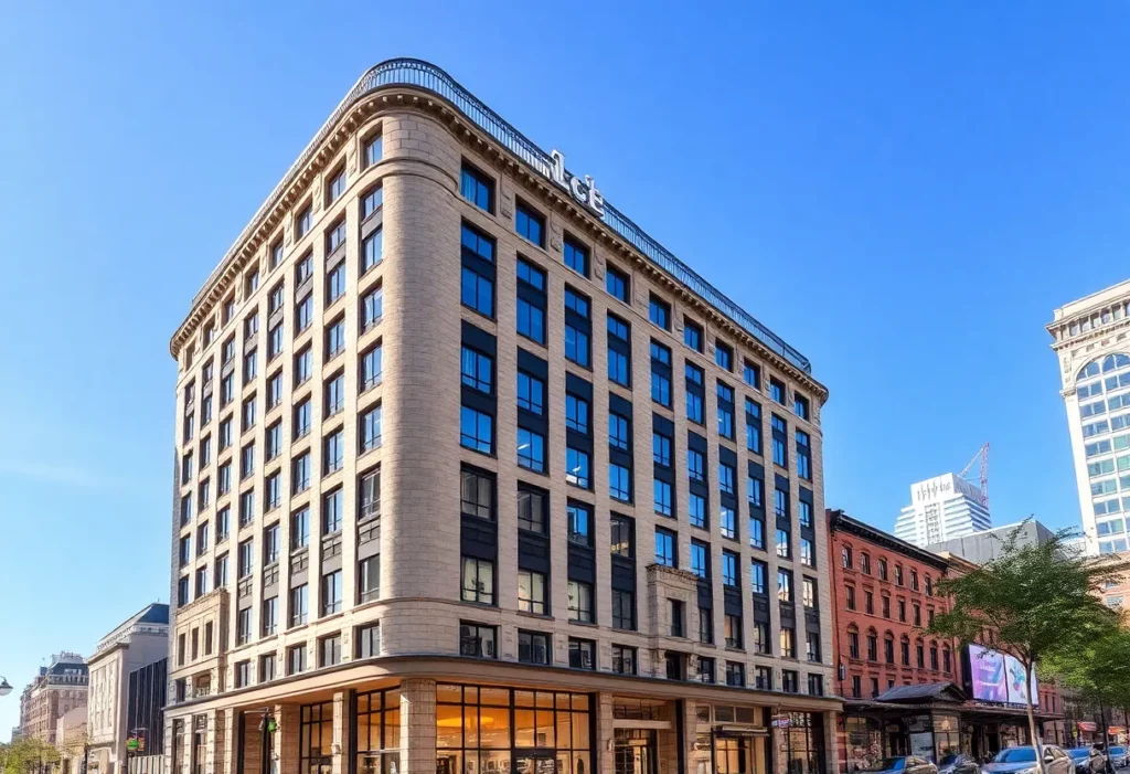 Exterior view of Hyatt Place hotel in downtown Knoxville