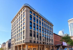 Exterior view of Hyatt Place hotel in downtown Knoxville