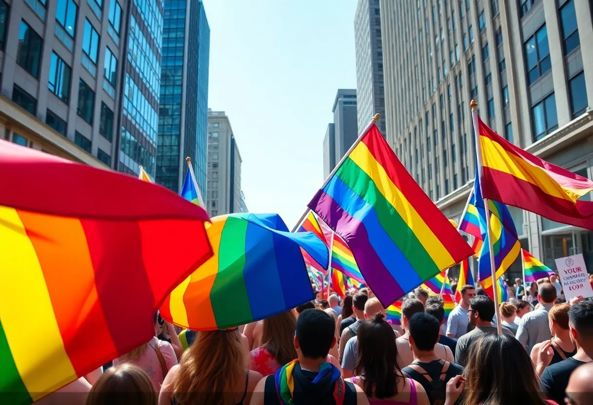 Community gathering celebrating Pride in Knoxville