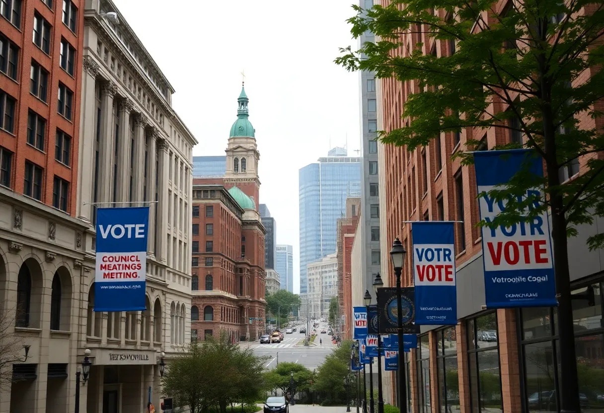 Residents engaging at a city council meeting in Knoxville, Tennessee.