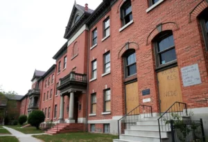 Historic college campus showing signs of disrepair