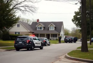 Knoxville police at the scene of a domestic violence shooting