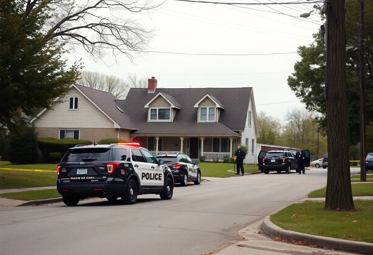 Knoxville police at the scene of a domestic violence shooting