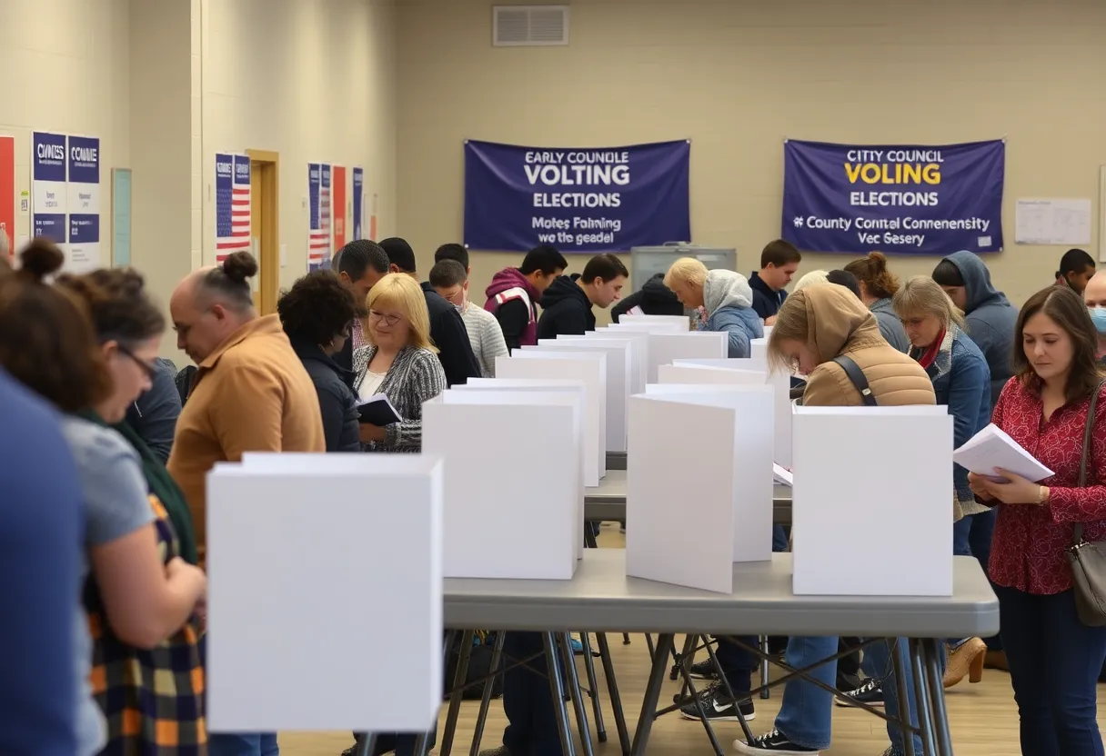 Voters casting their ballots at a polling location in Knoxville