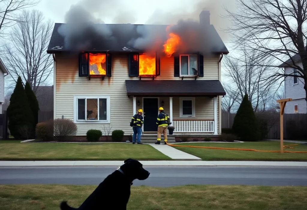 Firefighters respond to a house fire in Knoxville