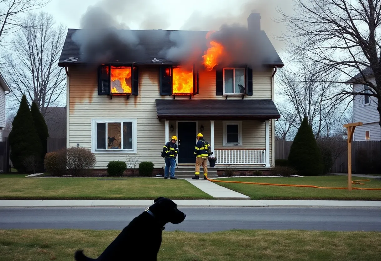 Firefighters respond to a house fire in Knoxville