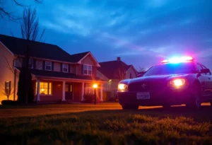 Police car responding to a home invasion in Knoxville