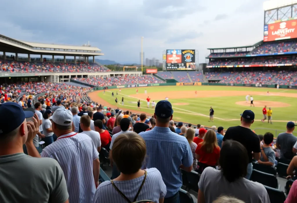 Fans enjoying a game at the minor league baseball stadium in Knoxville
