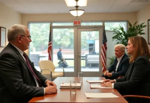 Veterans receiving legal advice at a community clinic