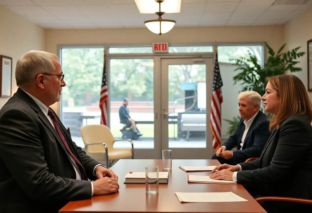 Veterans receiving legal advice at a community clinic