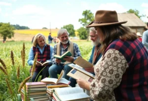 Authors discussing rural literature at a literary festival