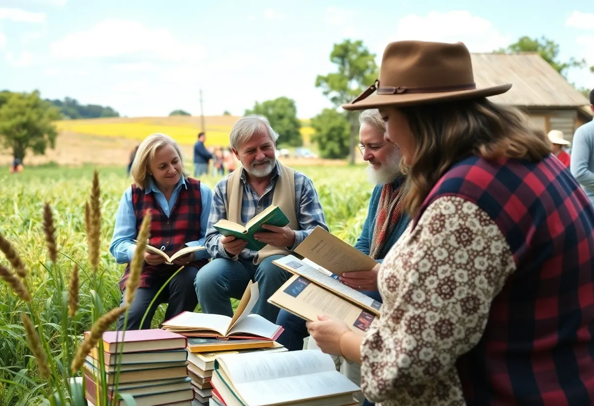 Authors discussing rural literature at a literary festival