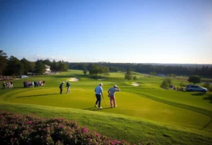 University of Tennessee men's golf team competing at Fallen Oak golf course