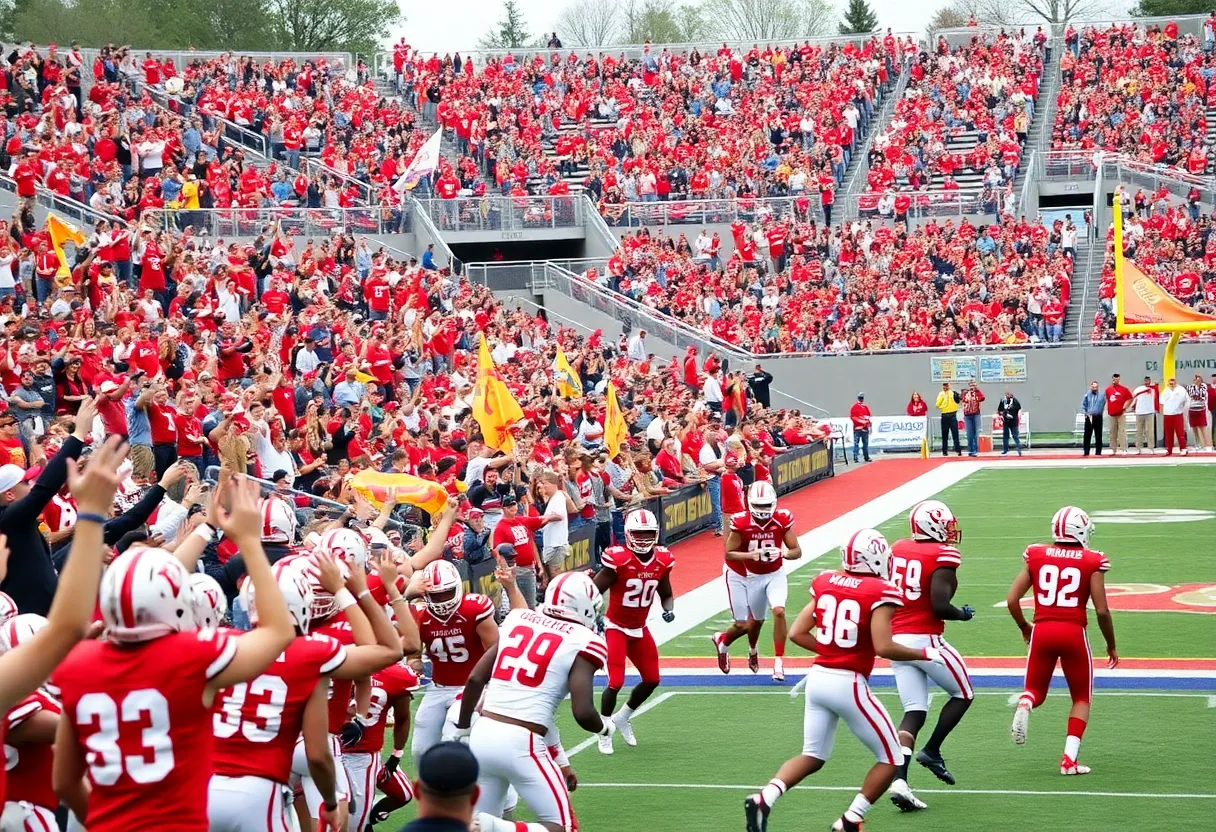 Tennessee Volunteers celebrating their victory over Arkansas in football
