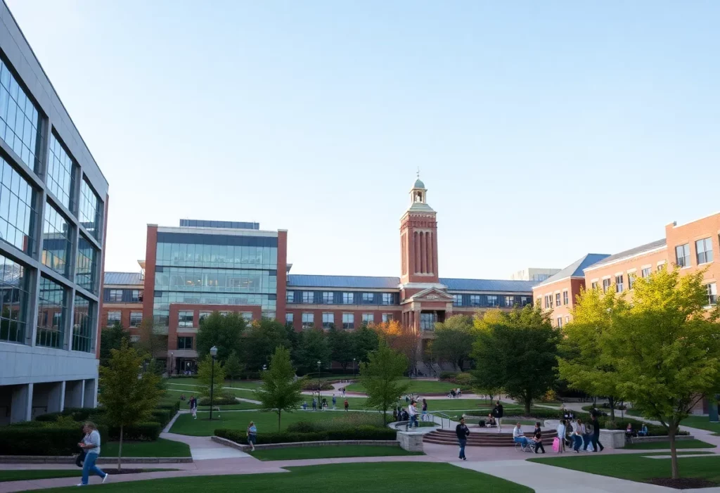 Aerial view of the University of Tennessee at Knoxville campus