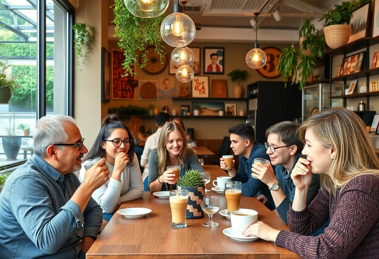 Cozy coffee shop in West Knoxville with customers enjoying their drinks