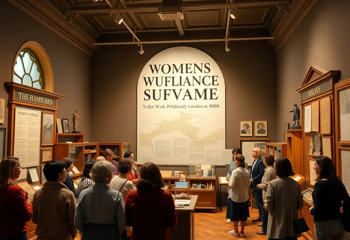 Illustration of the future Women's Suffrage Museum in Knoxville showcasing historical elements.