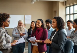 Group of participants in a workforce development training session
