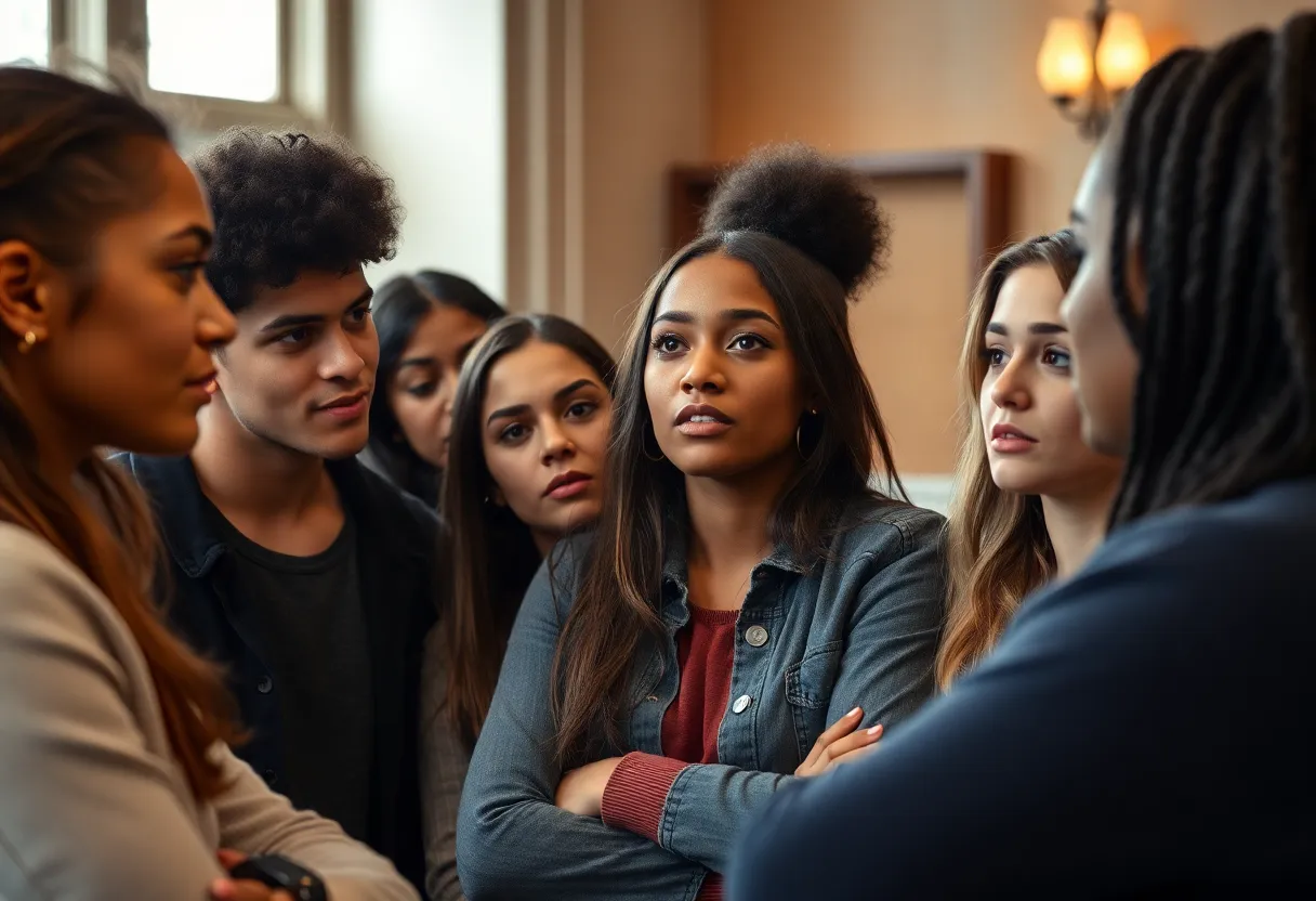 Young voters discussing the impact of political violence.