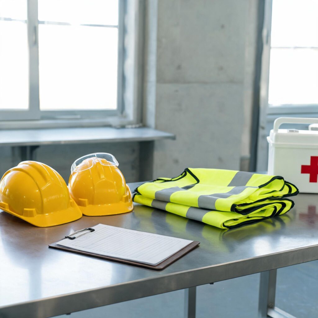 Workplace safety and liability program equipment representing OSHA compliance and workers' compensation programs for Knoxville-area businesses