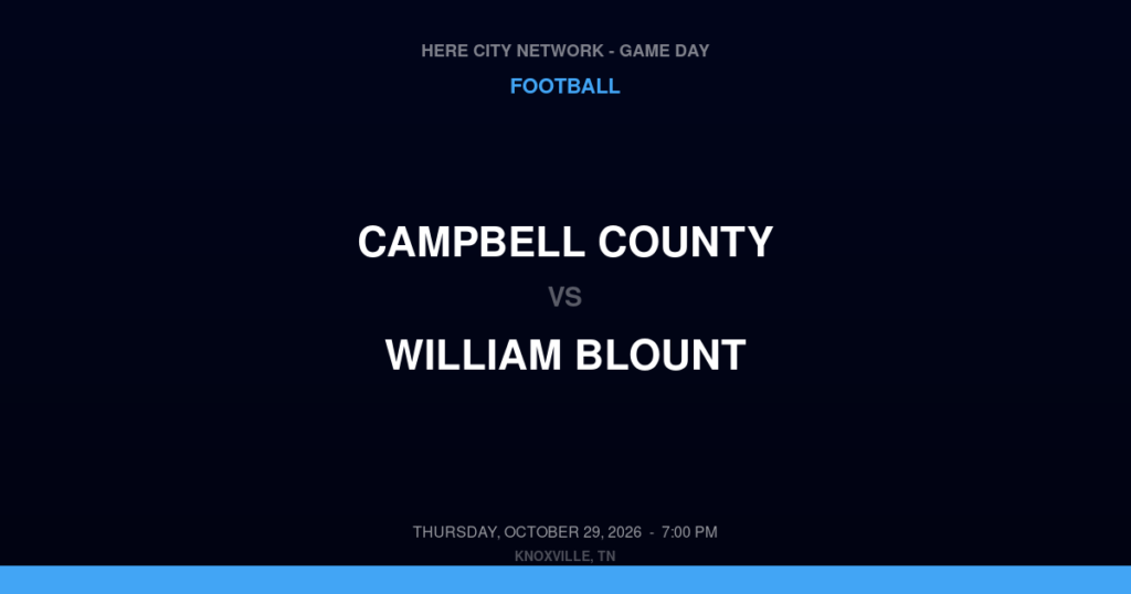 Campbell County vs. William Blount — Football Game Day — Maryville, TN — Oct 29, 2026