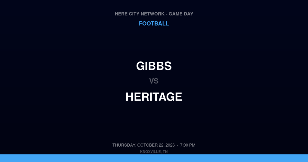 Gibbs vs. Heritage — Football Game Day — Maryville, TN — Oct 22, 2026