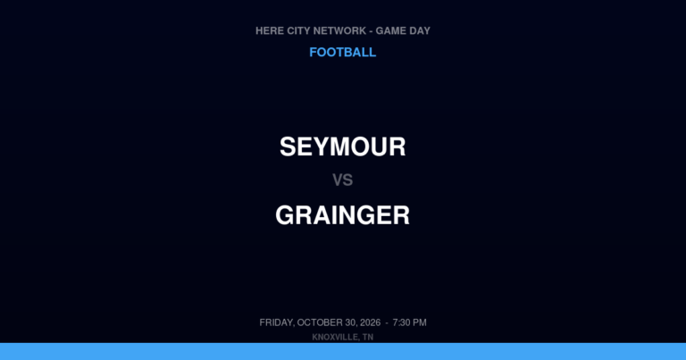 Seymour vs. Grainger — Football Game Day — Rutledge, TN — Oct 30, 2026