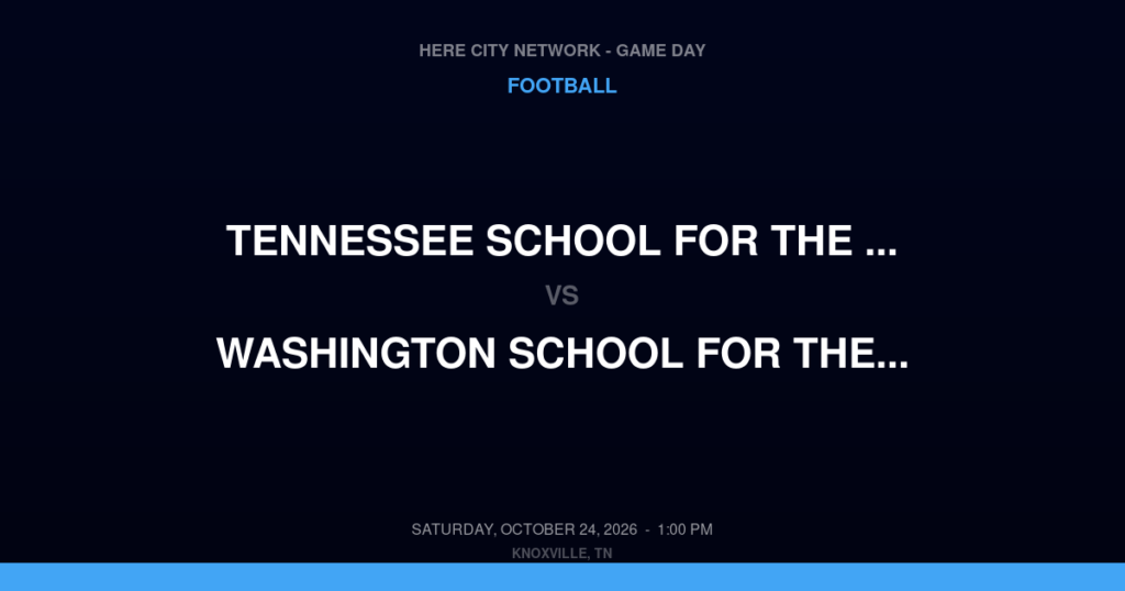 Tennessee School for the Deaf vs. Washington School for the Deaf — Football Game Day — Vancouver, WA — Oct 24, 2026