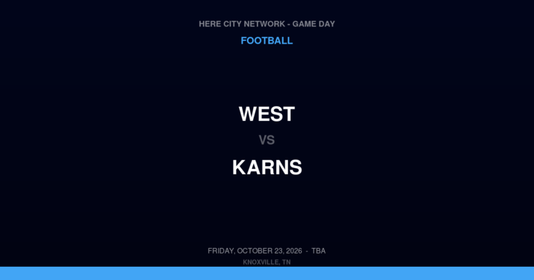 West vs. Karns — Football Game Day — Knoxville, TN — Oct 23, 2026